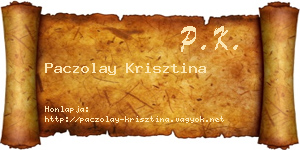 Paczolay Krisztina névjegykártya
